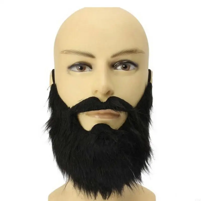 U75c Halloween Party Falta falsa, divertente baffi finti barba per forniture cosplay, festa costumi falsi peli facciali