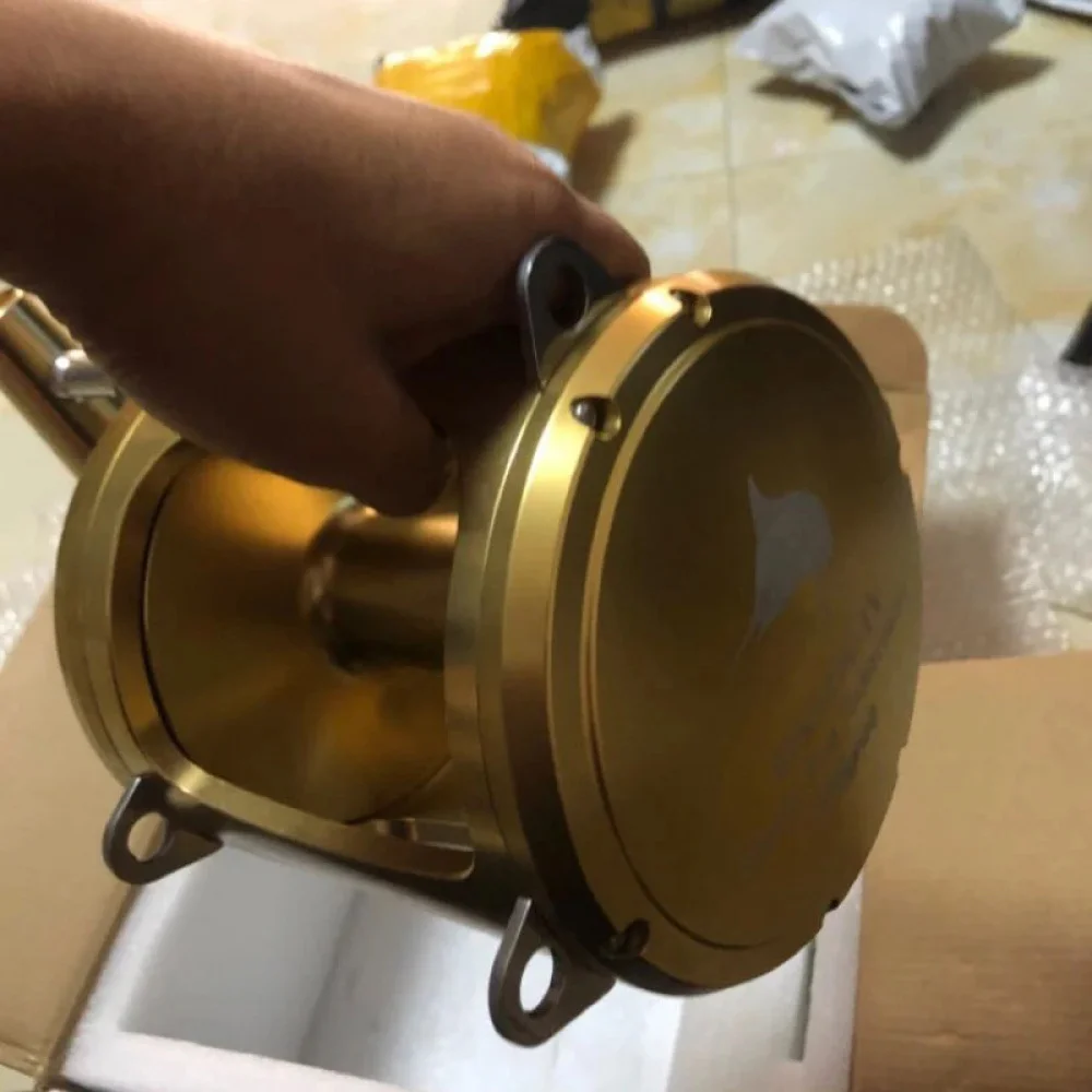 Hochleistungs-CNC-Angelrolle mit 2 Geschwindigkeiten und 130 LB maximaler Bremskraft für Salzwasser-Trolling und Jigging, ideal für Riesen-Thunfisch und Marlin, 80W 130W – Detail 12