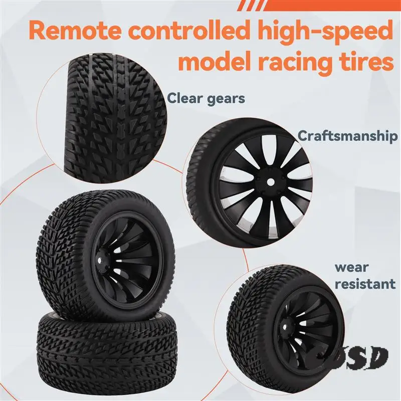 CJSD-For HBX 1/12 High Speed RC Car Tires Rubber Wheel Complete For Truck 12056 Car Parts