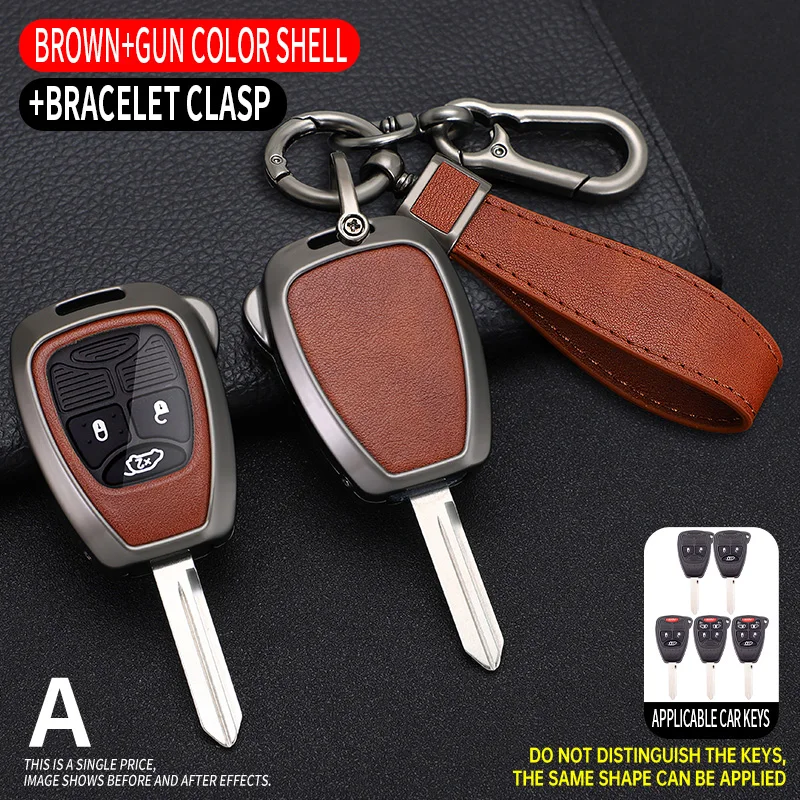 alloy Car Key Case Cover For Chrysler 300 PT Dodge JCUV Caliber Nitro Caliber Pacifica For Jeep Wrangler Compass Patriot Liberty