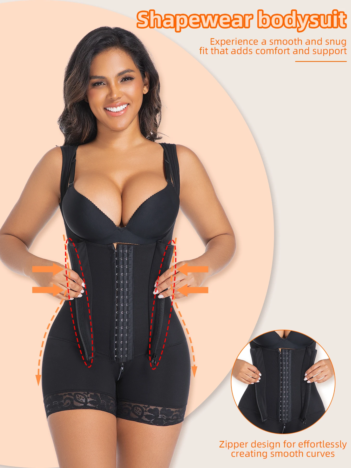 Large Size Women Thick Mesh Bodysuit with Steel Bones High Elasticity Stretchable Body Shaping Underwear for Feminine Silhouette view 2