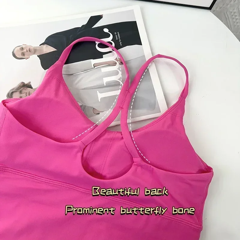 2 Piece Yoga Set Sportswear Fitness Suits Sexy Cross back Yoga Tops Elasticity High Waist Leggings Running Sports Clothing image 5