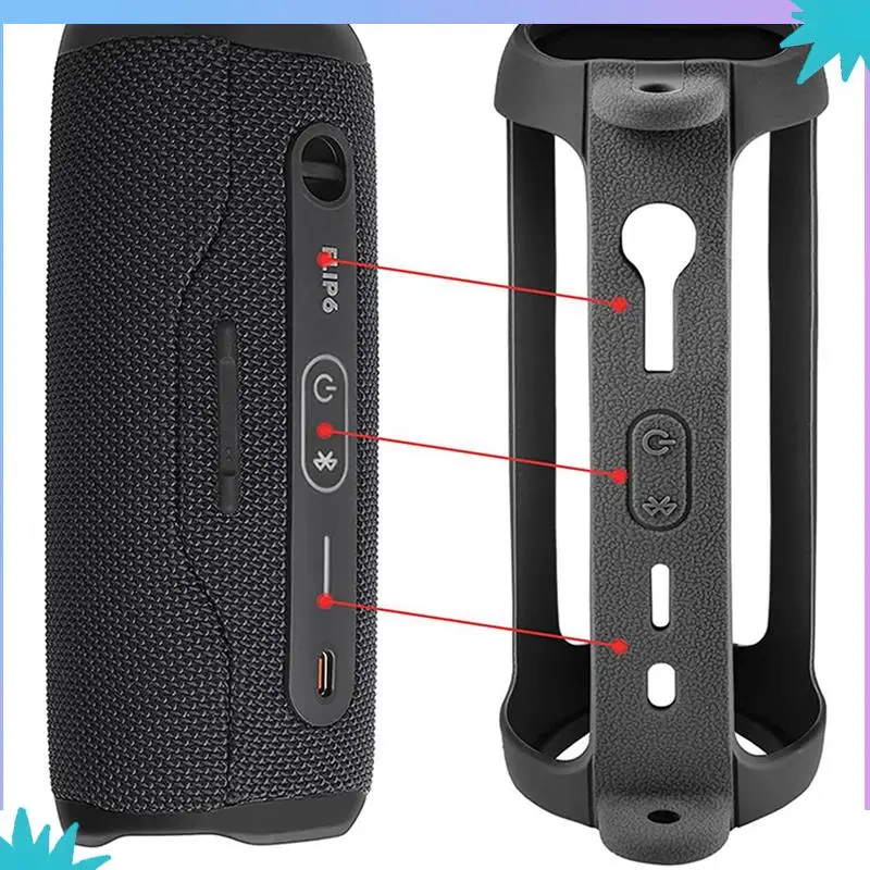 Abzw 3x para flip 6 caso capa saco de armazenamento de áudio com alça de ombro mosquetão viagem carregando saco de armazenamento protetor