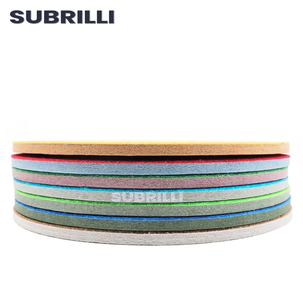 SUBRILLI 17 Inch Diamond Polishing Pads Sponge Disc For Stone Marble Granite Sanding Pads 7pieces/Set Buffing Wheel 450mm