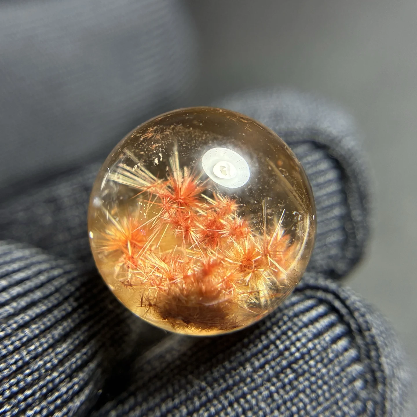 

Natural Gold Rutilated Quartz Pendant Flower 12.6mm Round Sphere Rutilated Quartz Jewelry Men Women Brazil AAAAAAA