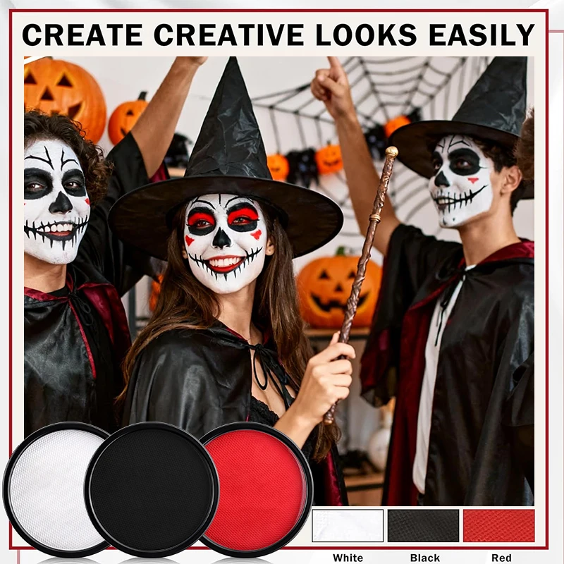 Vernice professionale per viso e corpo 30G, sicura, monocolore per il trucco di Halloween e Natale, pittura per viso e corpo attivata dall'acqua