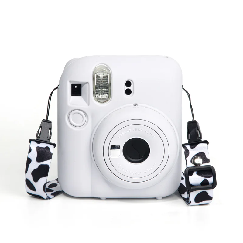 For Fuji Fujifilm Instax Mini 12 Instant Film Camera Protective Soft Silicone Cover Case Bag with Shoulder Strap Accessories