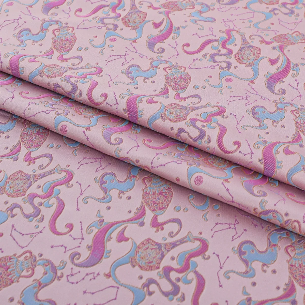 Astrologischer Goldfaden-Jacquard-Brokatstoff, himmlisches Muster, elegantes Kleid, Rock, Weste, Schneiderei, DIY Couture-Designer