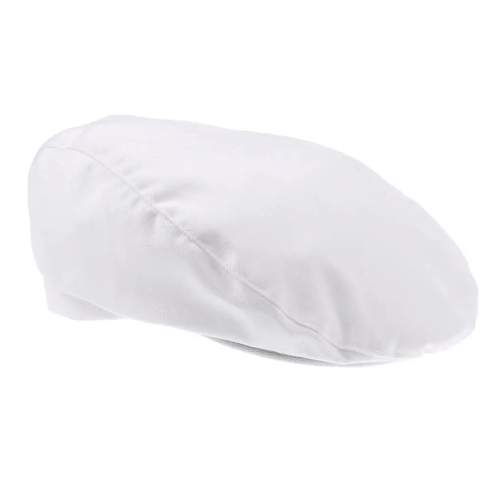 Unisex Cotton Baker Chef Cap Newsboy Adjustable Beret Hat Kitchen Hat for Food Service Cooks