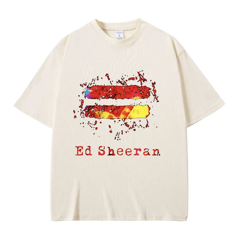 Ed Sheeran Music Equals Logo T Shirt Summer 100% Cotton Short Sleeve T-shirt Vintage Hip Hop Tee Shirt Oversized Tops Streetwear