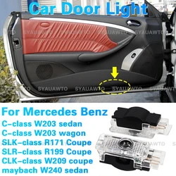 2 Pcs LED Car Door Welcome Light Decoration Accessories For Mercedes Benz C SLK CLK SLR Class W203 W240 W209 R199 R171 2001-2009