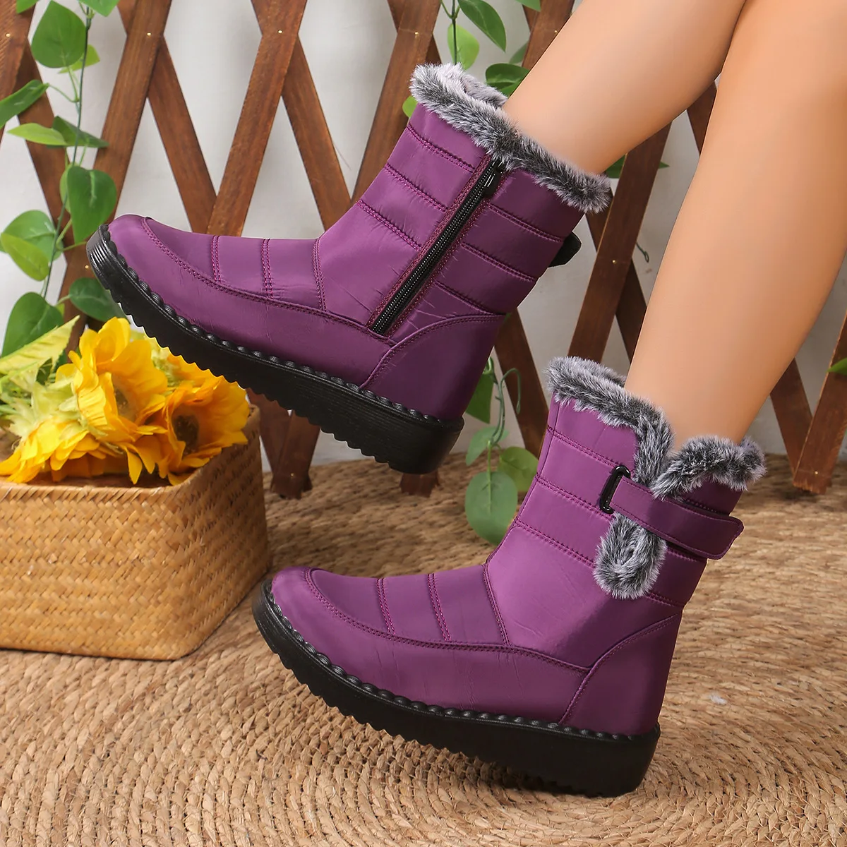 

Winter Fashion Plus Plush Thick Women's Snow Boots Outdoor Warm Plush CottonCold Resistant and Comfortable Women's Cotton Boots