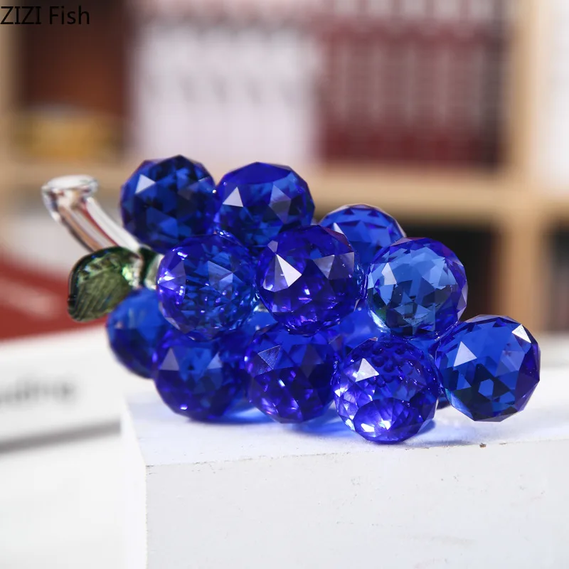 Crystal Grape Ornament Handicrafts Simulated Fruit Statue Ordinary Sculpture Display Model Home Accessories Decoration Crafts