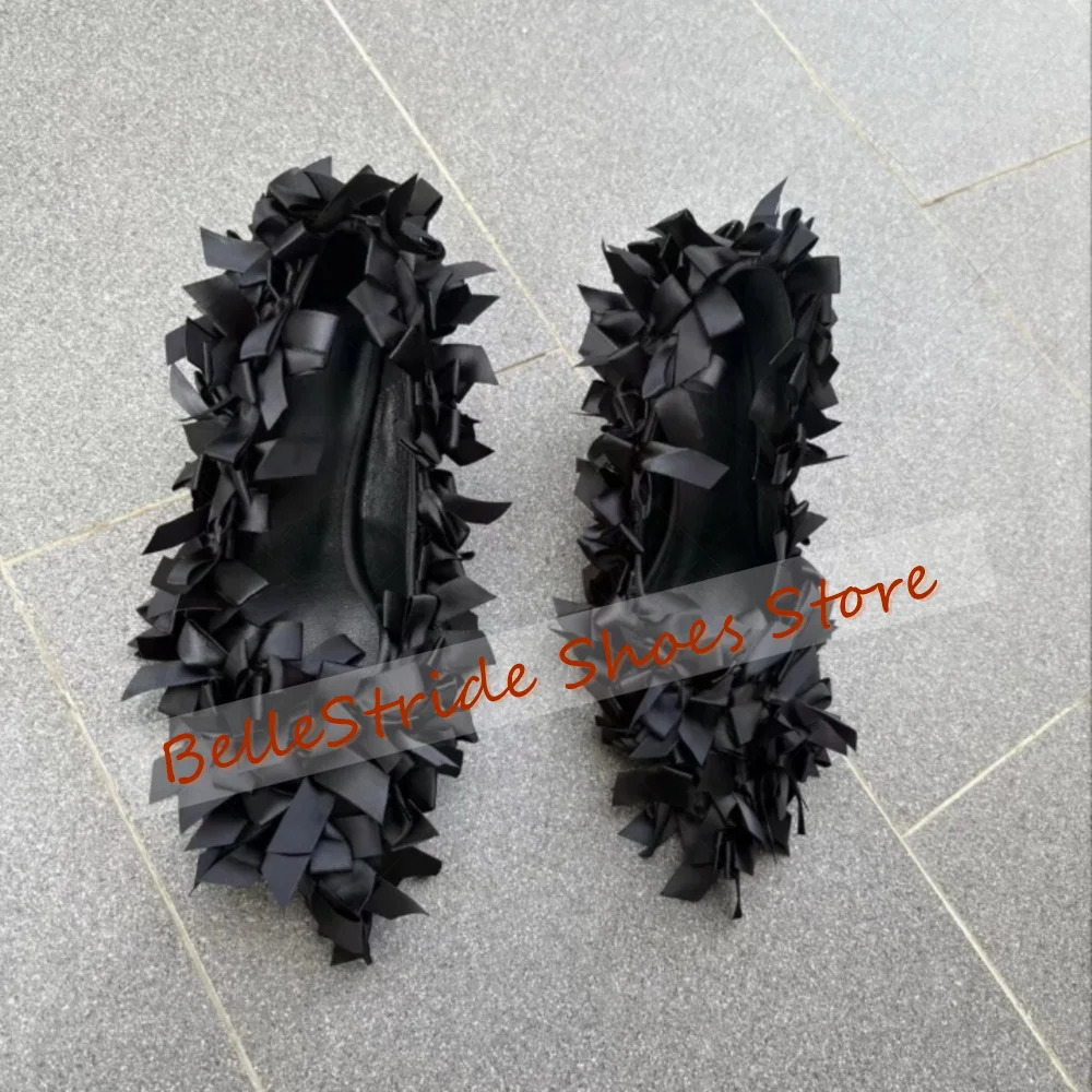 Black Pointed Toe Bow knot Decor Pumps Fashion Women Shoes Stilettos High Heels Party Banquet Dating 2025 Zapatos Para Mujere