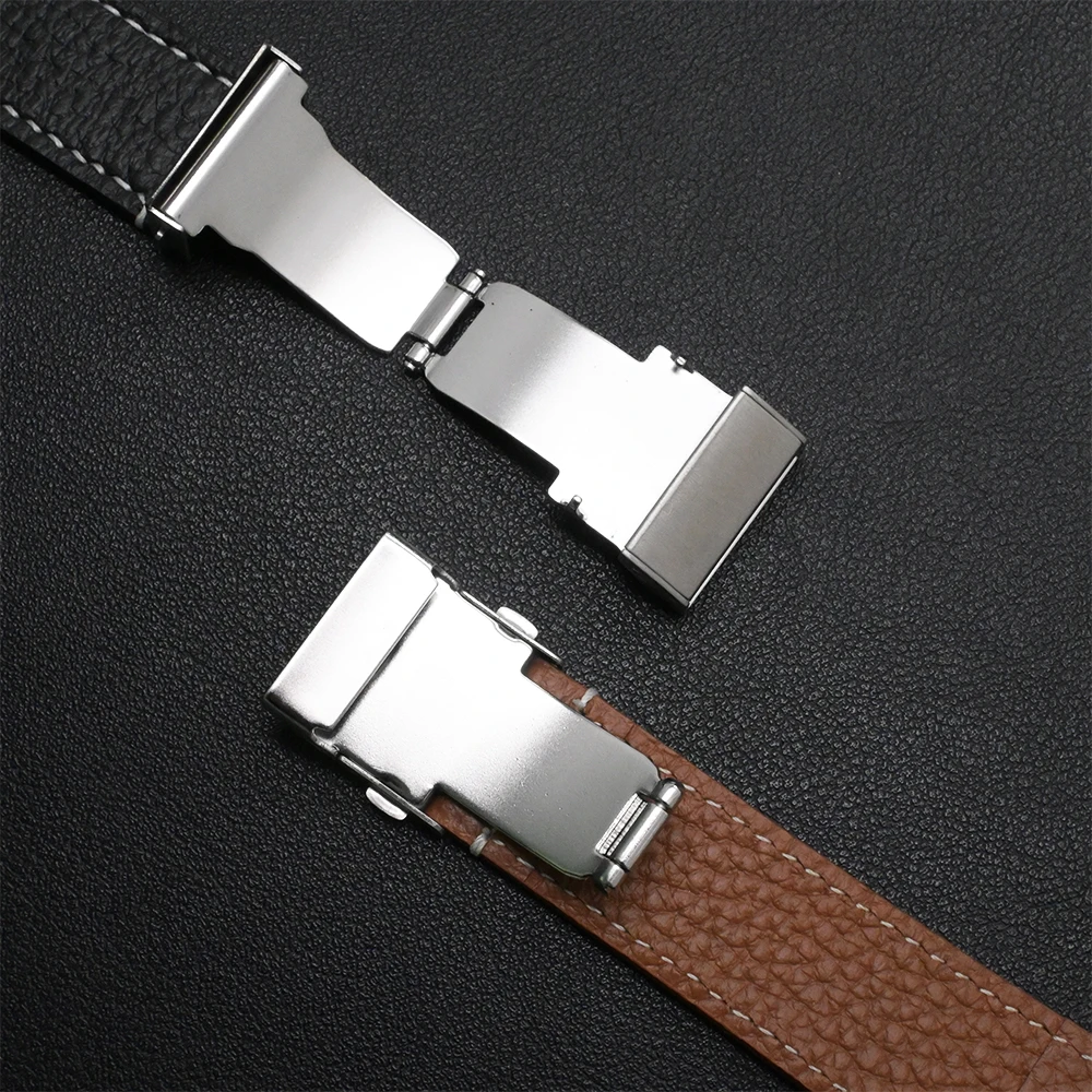Correa de cuero para Samsung Galaxy Watch 8 7 6 5 4 FE 44mm 40mm 8 pulsera clásica de 46mm para Galaxy Ultra 47mm correa de cuero genuino