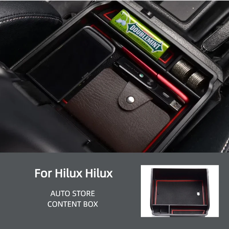 For Hilux Armrest Box Storage Box 15-24 Runner Modified Central Storage Storage Box