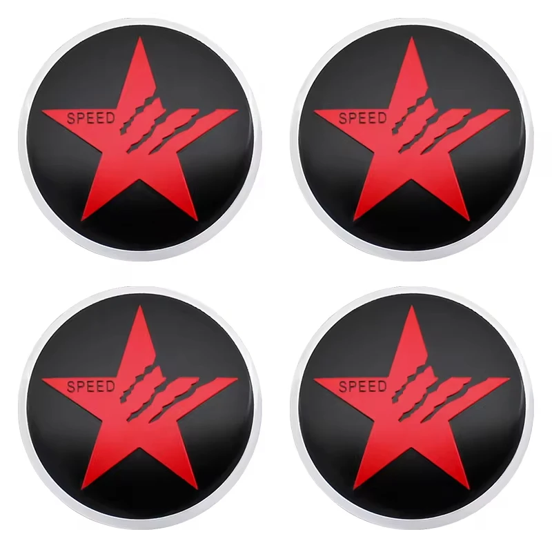 4PCS 56MM 60MM SPEED Star Emblem Wheel Center Hub Cap Car Rims Dust-proof Cover Hubcaps Sticker Auto Styling Accessories