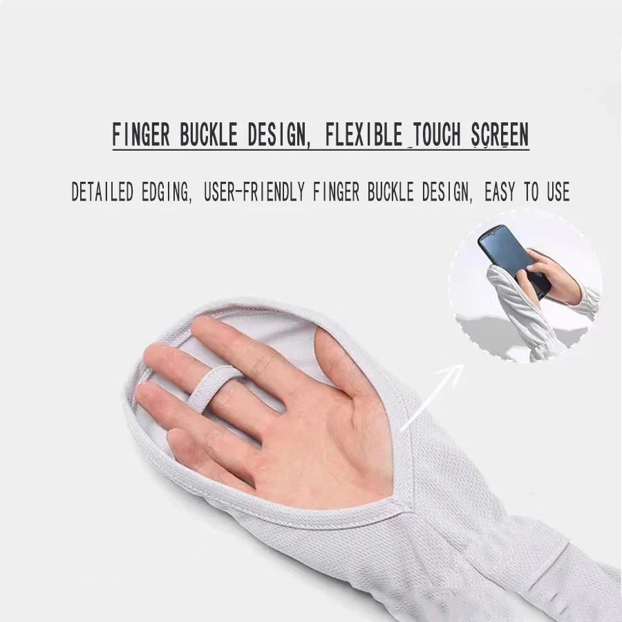 Solid Color Horseshoe Shaped Sun Gloves Thin Breathable Loose Arm Cover Summer UV Protection Driving Sleeves For Women