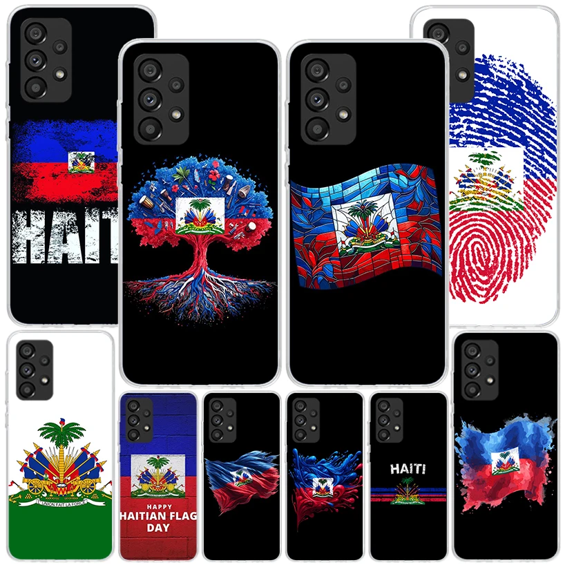 Haiti Haitian Flag Phone Case For Samsung Galaxy A15 A25 A35 A55 A14 A24 A34 A54 A04S A13 A23 A33 A53 A03S A12 A52 A22 A32 A02S