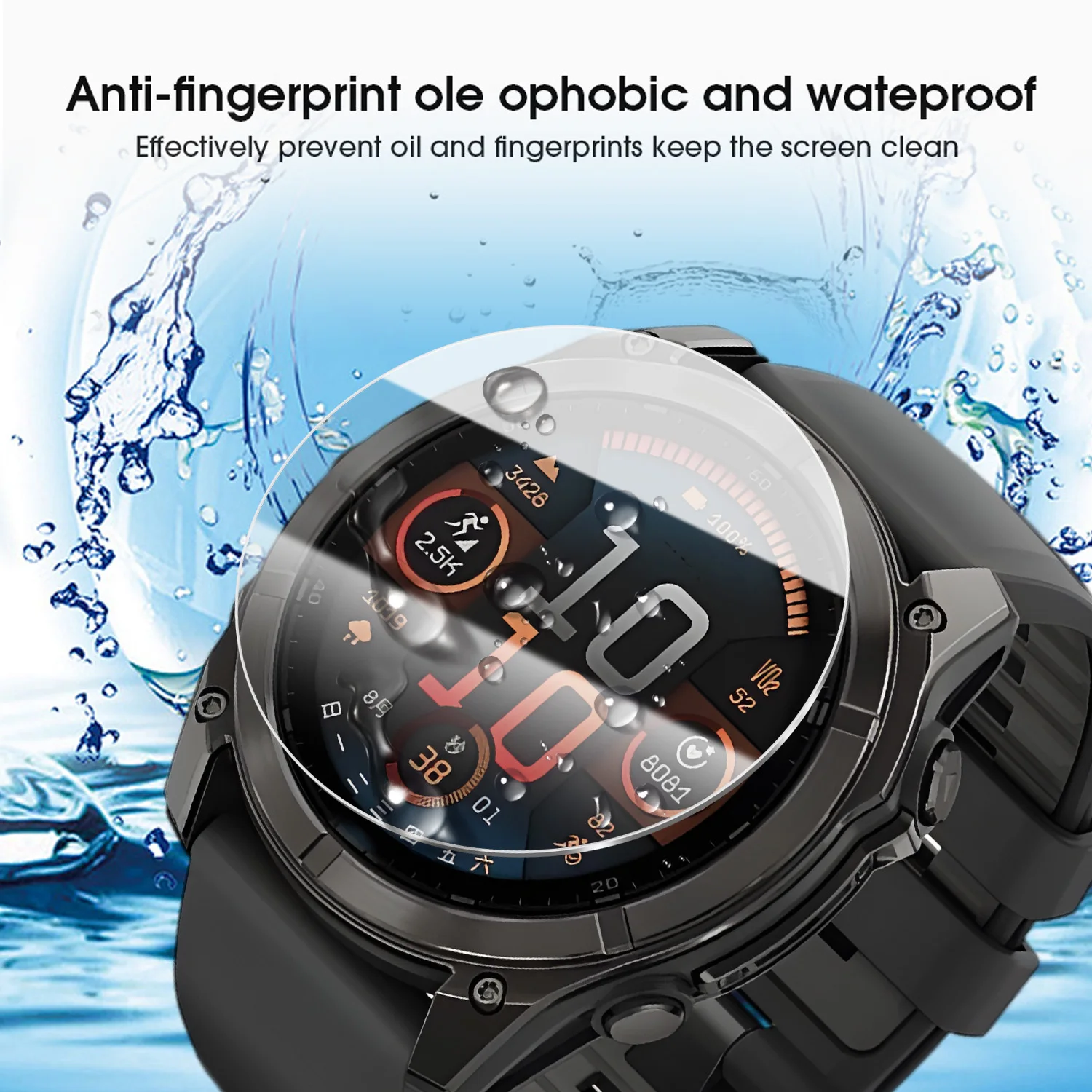 HD Tempered Glass Screen Protector For Garmin Fenix 8 Pro 8Pro Full Cover Scratch Resistant Protection Glass Film For Fenix8 Pro