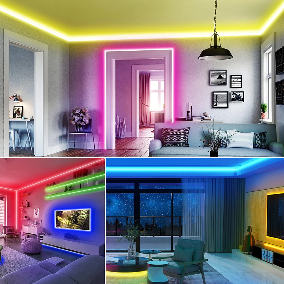 Tira de luces LED COB Smart Dreamcolor, 720LEDs/m, cinta RGBIC DC24V, cinta Flexible, Control remoto/Bluetooth/Tuya Wifi para decoración de TV