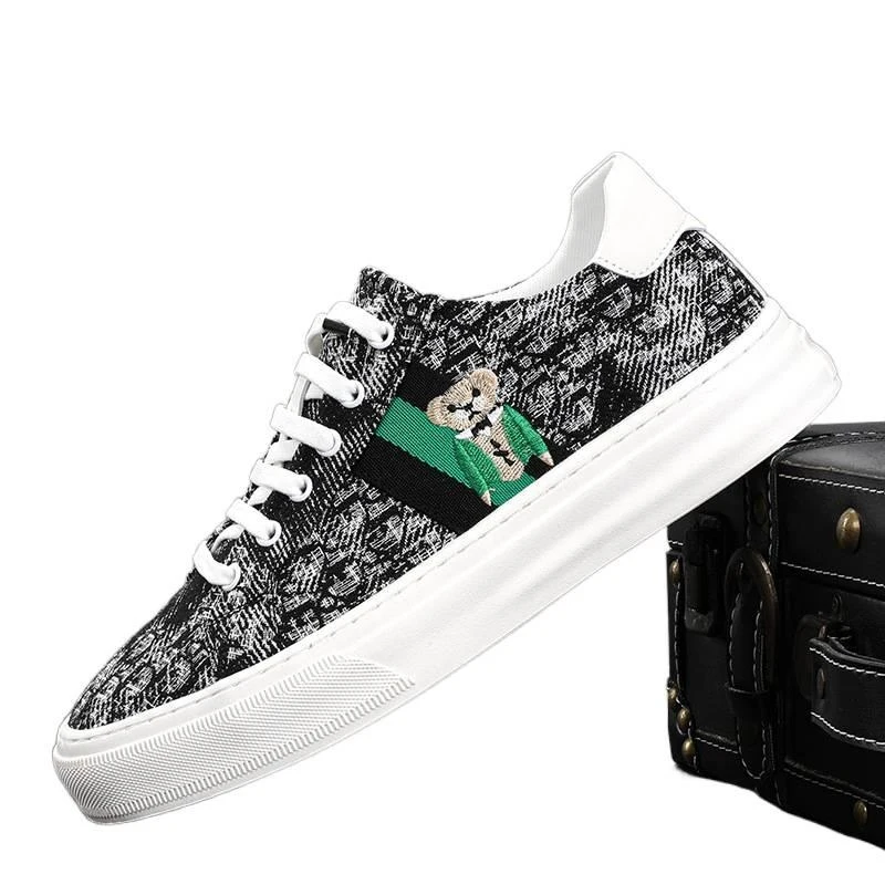 

Light Luxury Sace New Model 1568 British Style Breathable Fabric Shoes Lace-up Low-top Men's Casual Canvas Shoes