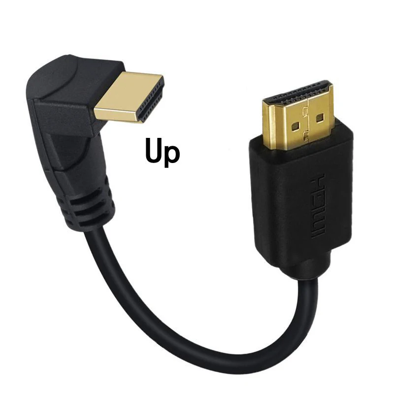 4K kabel 2.0 kompatybilny z HDMI 90/270 stopni kabel HDTV 15CM 0.6M 1.8M 1080P 3D dla projektor do komputera TV PS3 4 Ultra 3D komputer