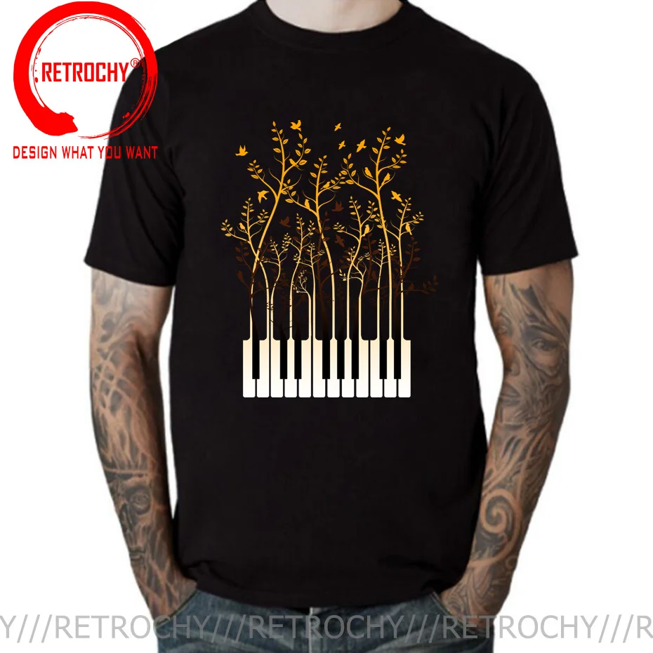 Creative Design Composer Music Note T Shirt Funny Piano Key Jungle T-shirt Pianist DJ tshirt Hip Hop Custom Party Team Tee Shirt