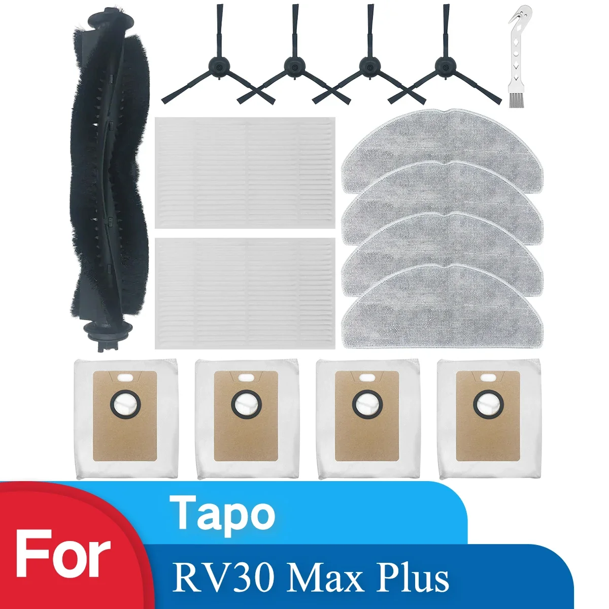 HOME TIMES 16 Uds piezas de repuesto Kits de accesorios para Tapo RV30 Max Plus LiDAR Robot aspirador de navegación inteligente