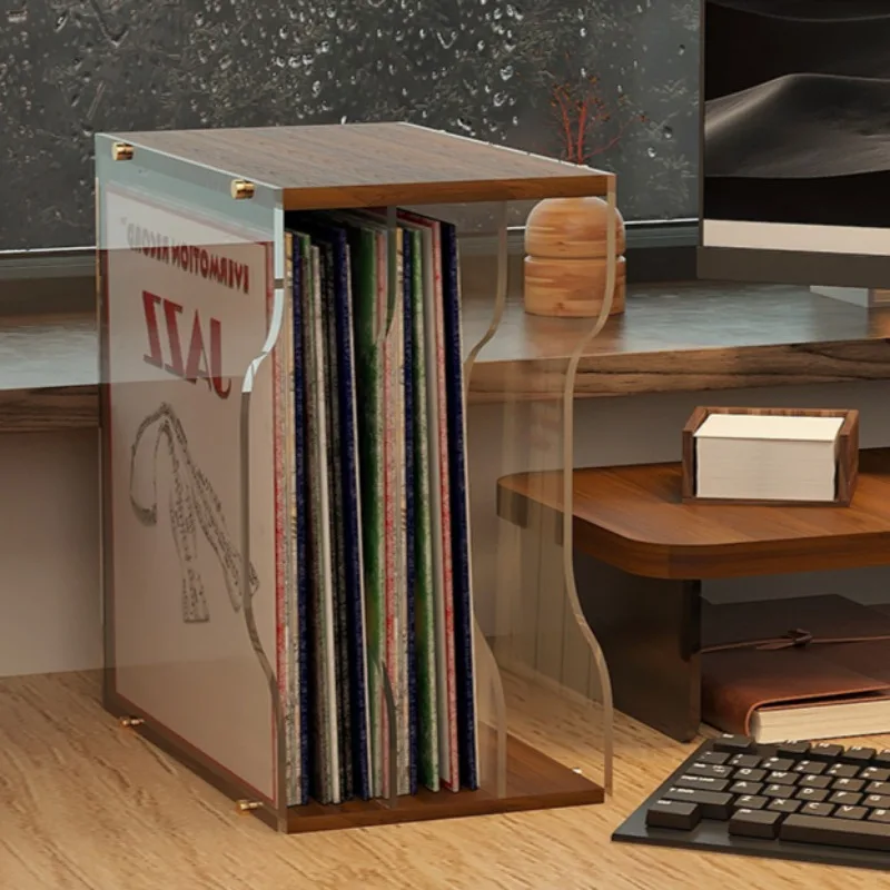 

Desktop Vinyl Record Holder, Acrylic CD Display Rack, Book and Drawing Organizer, Compact Media Storage Box