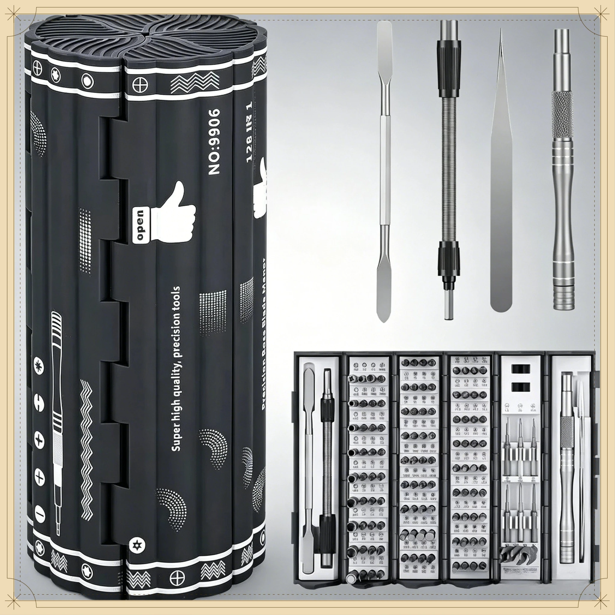 

Magnetic Phillips Torx Screwdriver Bits Set 128 in 1 Multifunctional Precision Repair Kit for iPhone Laptop PC
