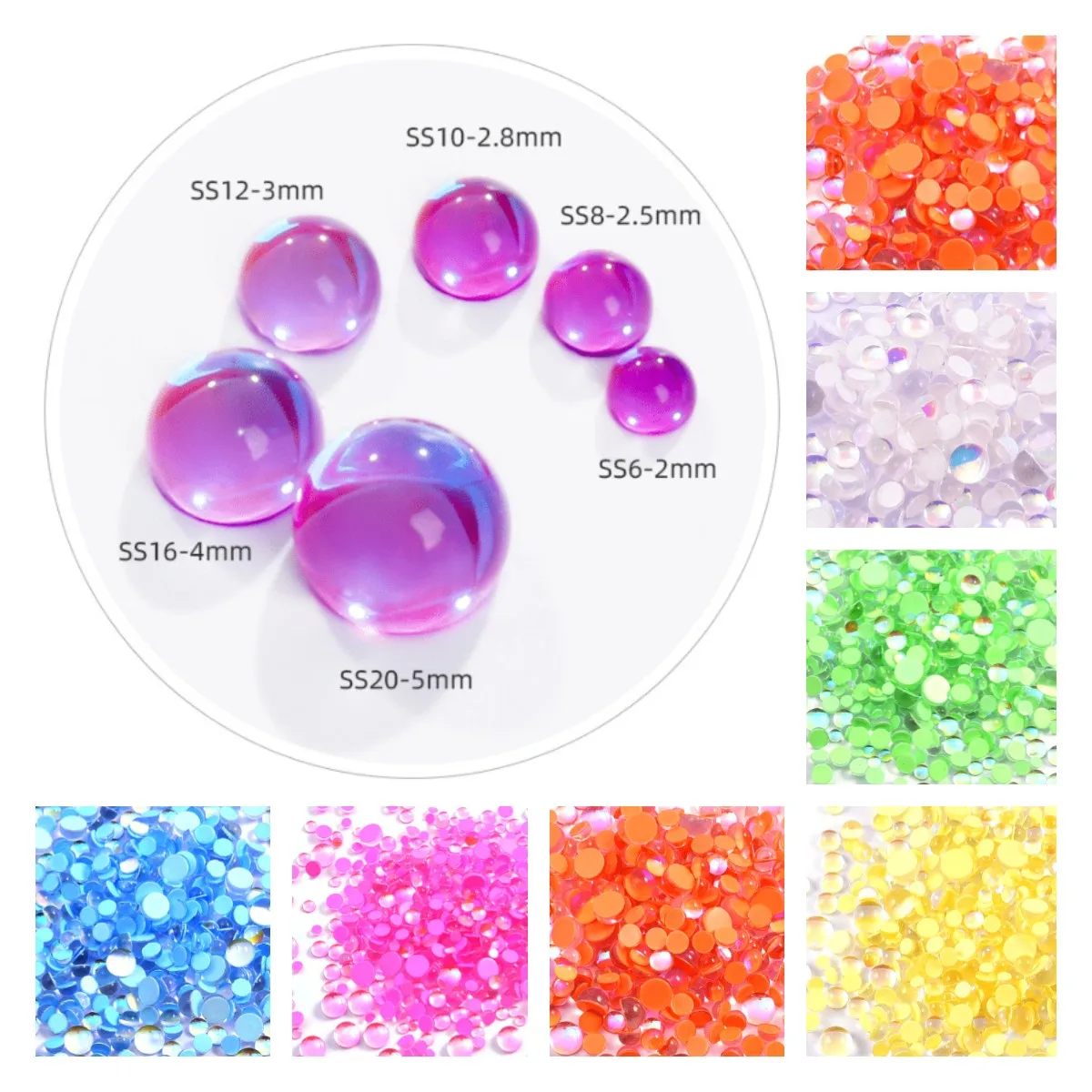 11 colori SS8 1440pcs Mocha Mermaid tear cat eye beads Nail art strass 3D Glass Nail Art decorazioni Garment Mix strass