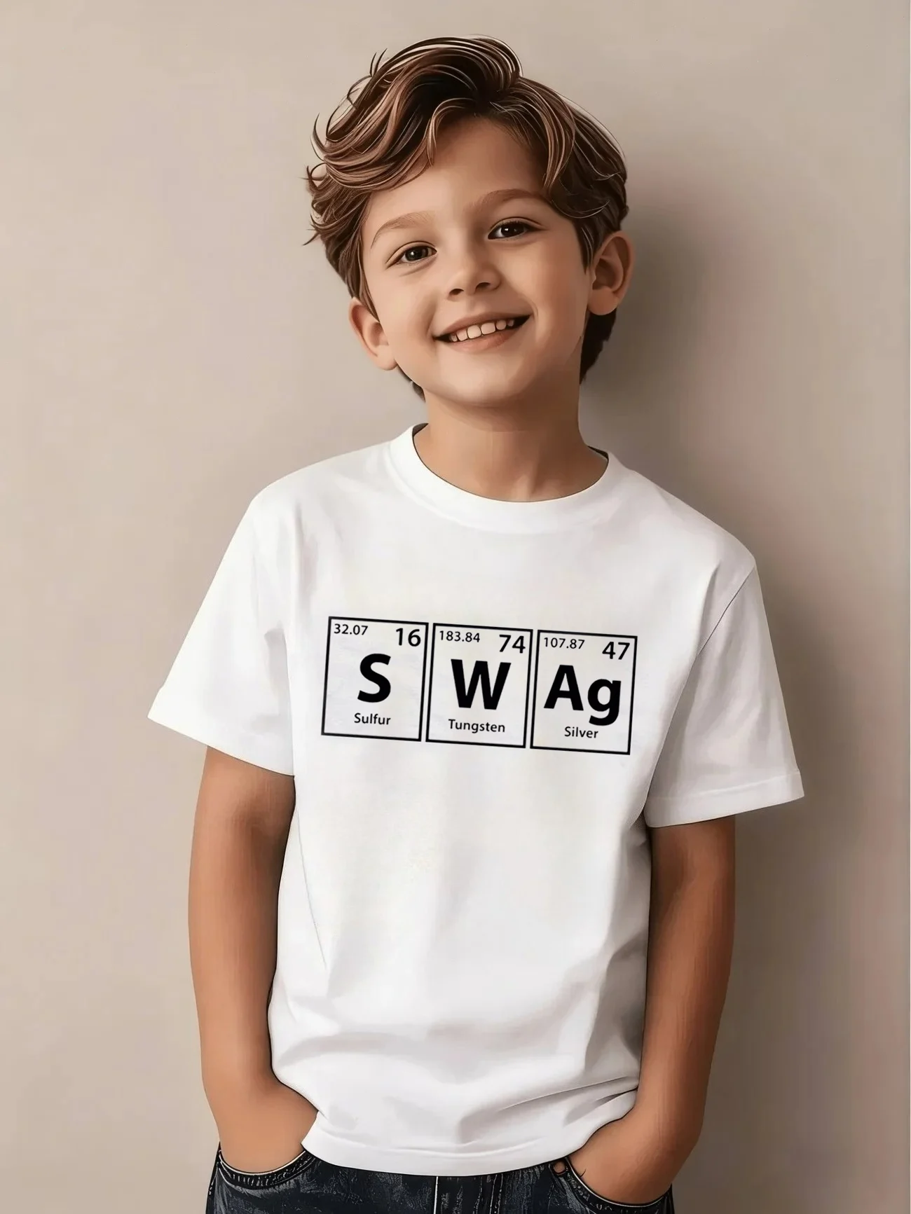 Summer Boy Girl Swag Funny Periodic Table Science Letter  T Shirt Kids Baby Youth Men Women Tee Streetwear Meme Graphic Y2K top