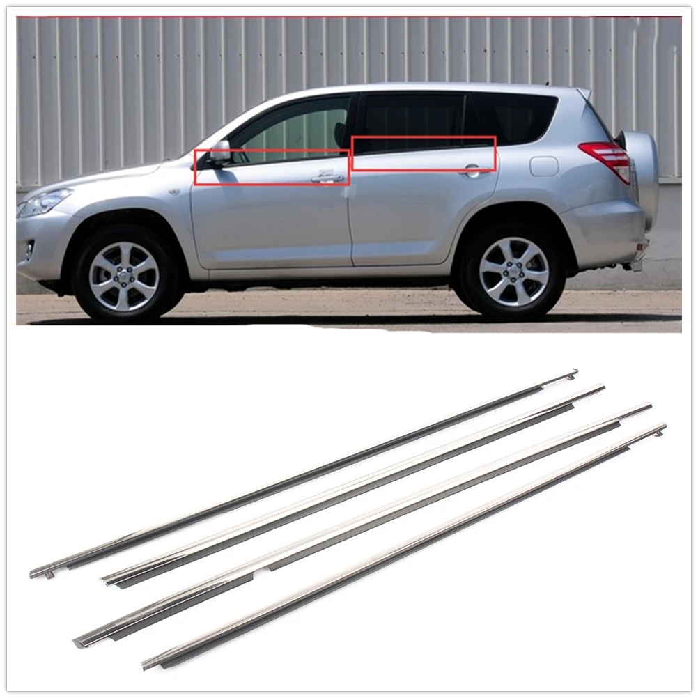 For Toyota RAV 4 RAV4 2013-2018 Chrome Exterior Window Door Sealing Strip Weatherstrip Trim Waterproof Frame Seal Gasket Shade