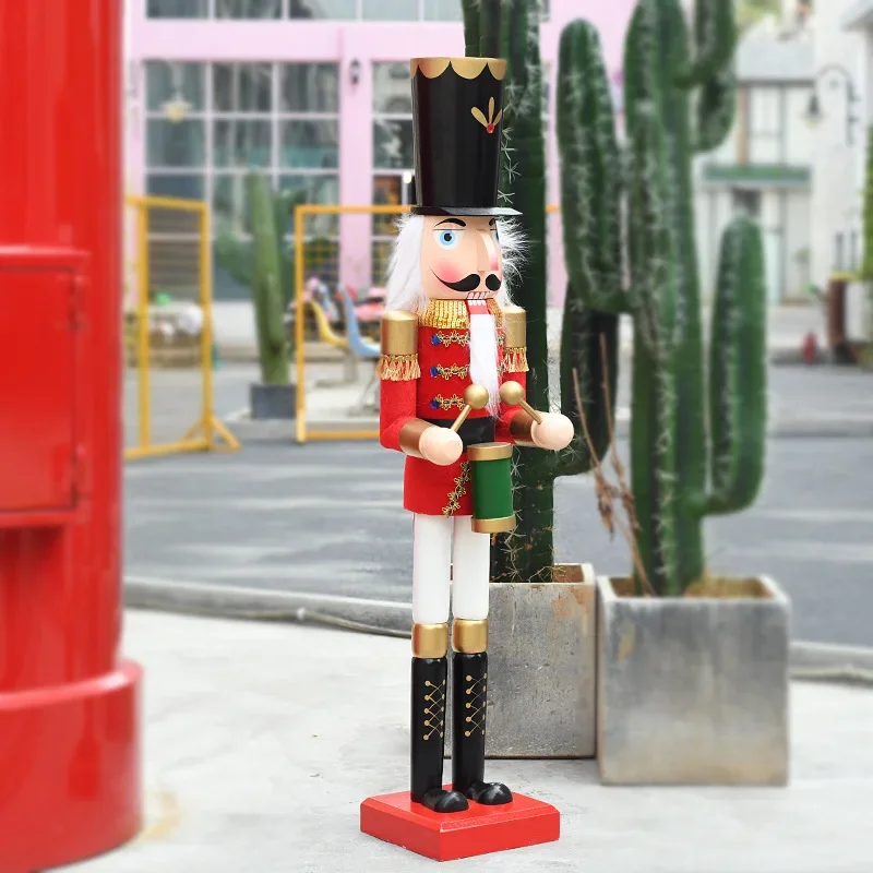 Wooden Nutcracker Soldier Figurines Ornaments 90CM Nutcracker Puppet Desktop Crafts Kids Gifts Christmas HomeDecorations