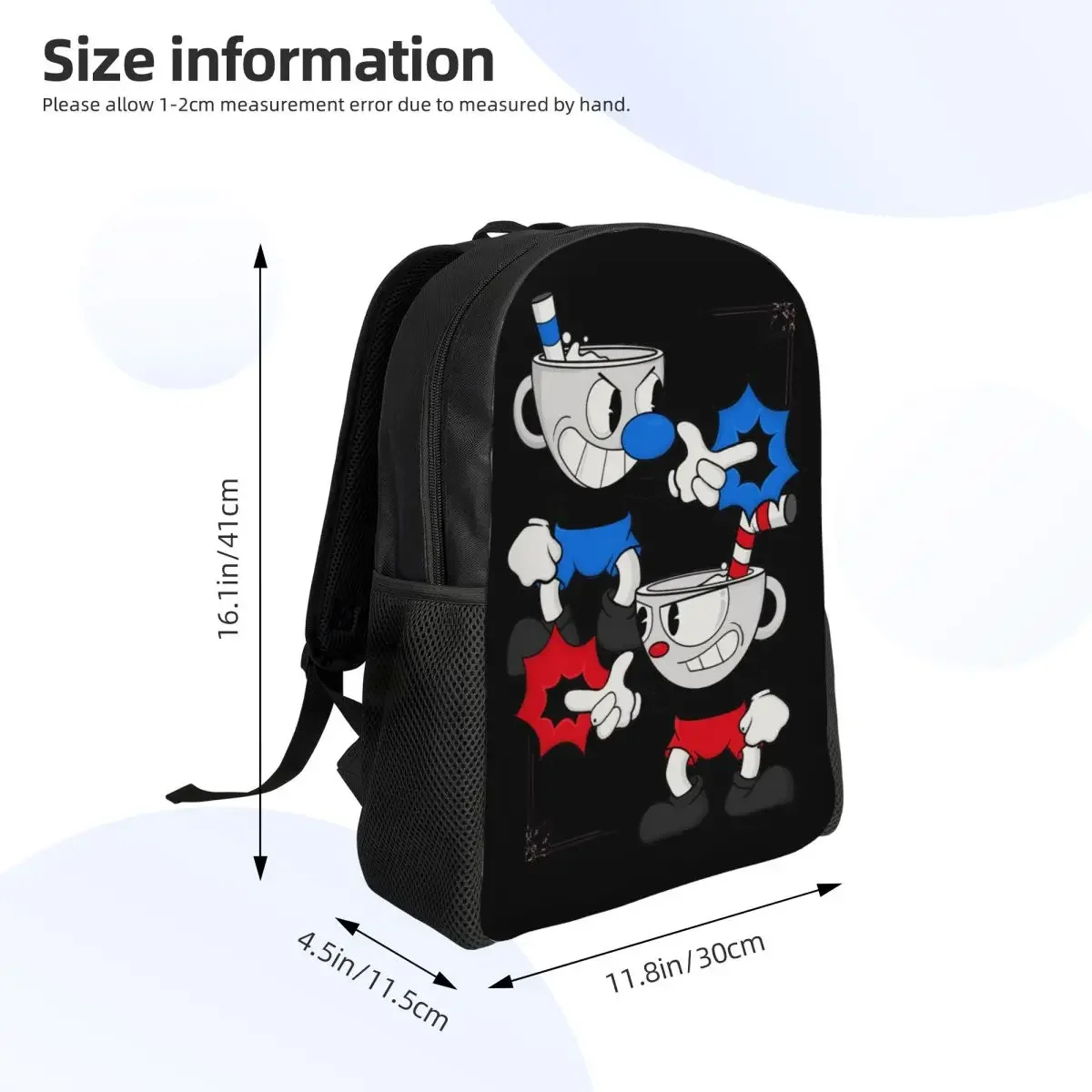 Personalized Hot Game Cartoon Cuphead Mugman Backpack Women Men Fashion Bookbag for School College Bags