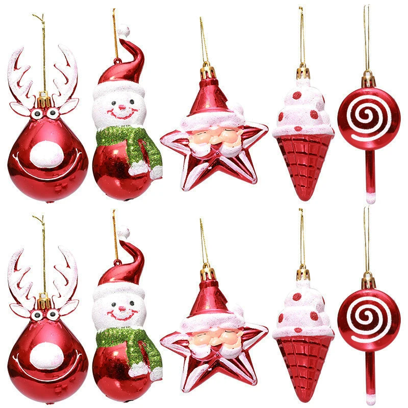 3/6pcs Christmas Lollipop Candy Cane Pendant Xmas Tree Hanging Ball Ornaments Christmas Decorations for Home 2024 New Year Gift