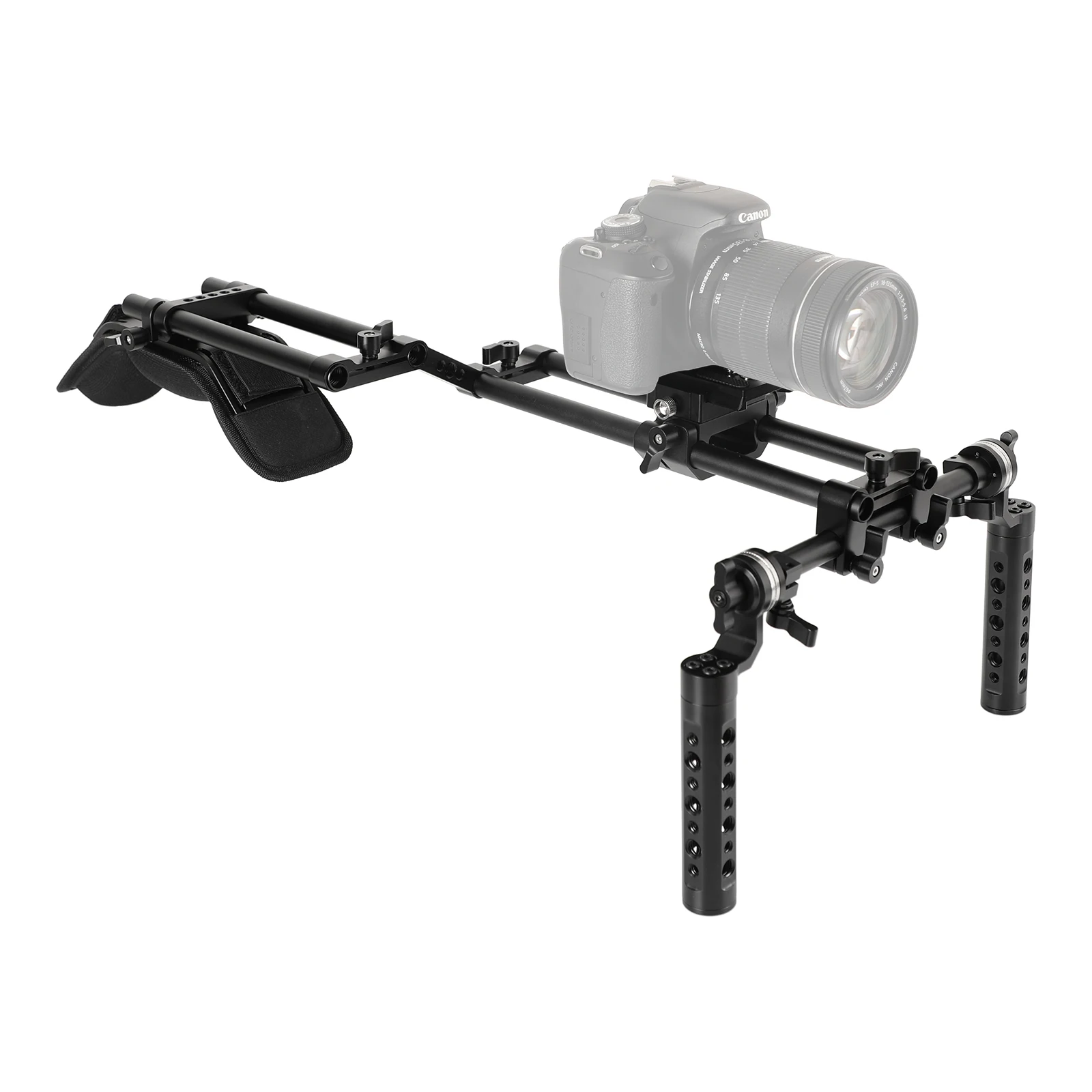 Imagem -05 - Hdrig-câmera Shoulder Rig Kit Dual-mão Ajustável Queijo Handgrip Câmeras Dslr Filmadora Mount Universal