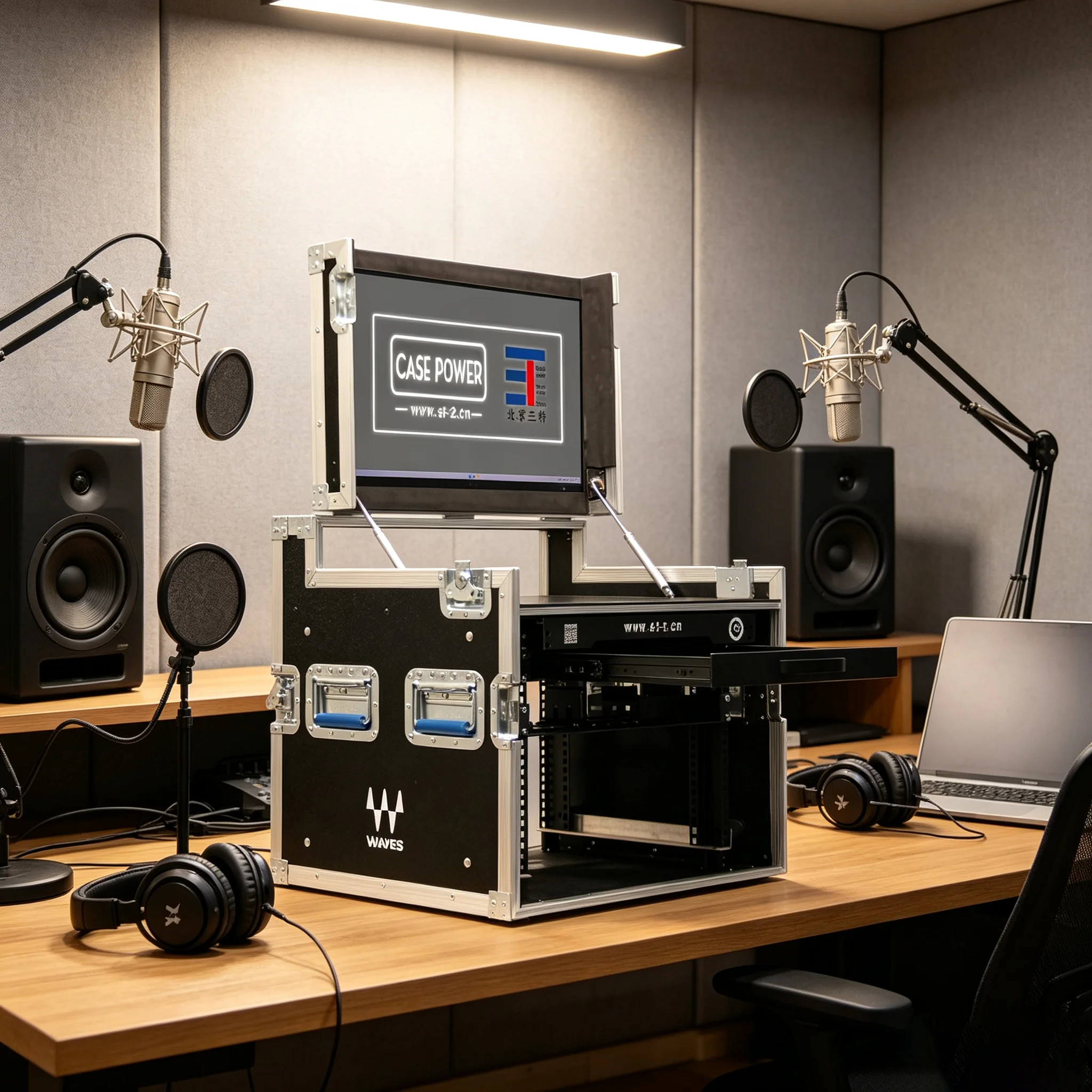 ST Waves STLL-003 Integrated Workstation Flight Case with Flip up Monitor Professional Stage Audio Equipment Road Case