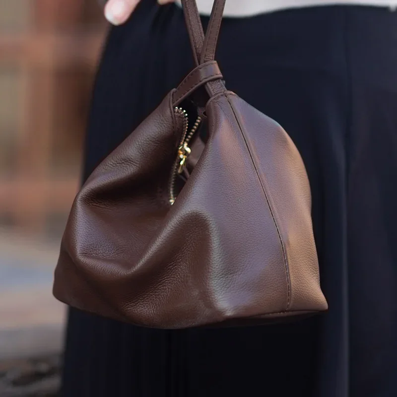 

Винтажная Сумка-тоут ручной работы из воловьей кожи на молнии