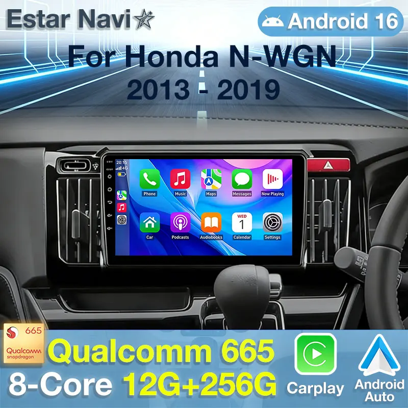 Radio para Auto Android 16 para Honda N-WGN 2013-2019, Reproductor Multimedia GPS, Unidad Principal Navi, Estéreo QLED, Cámara 360, DSP, Video, Cámara 360