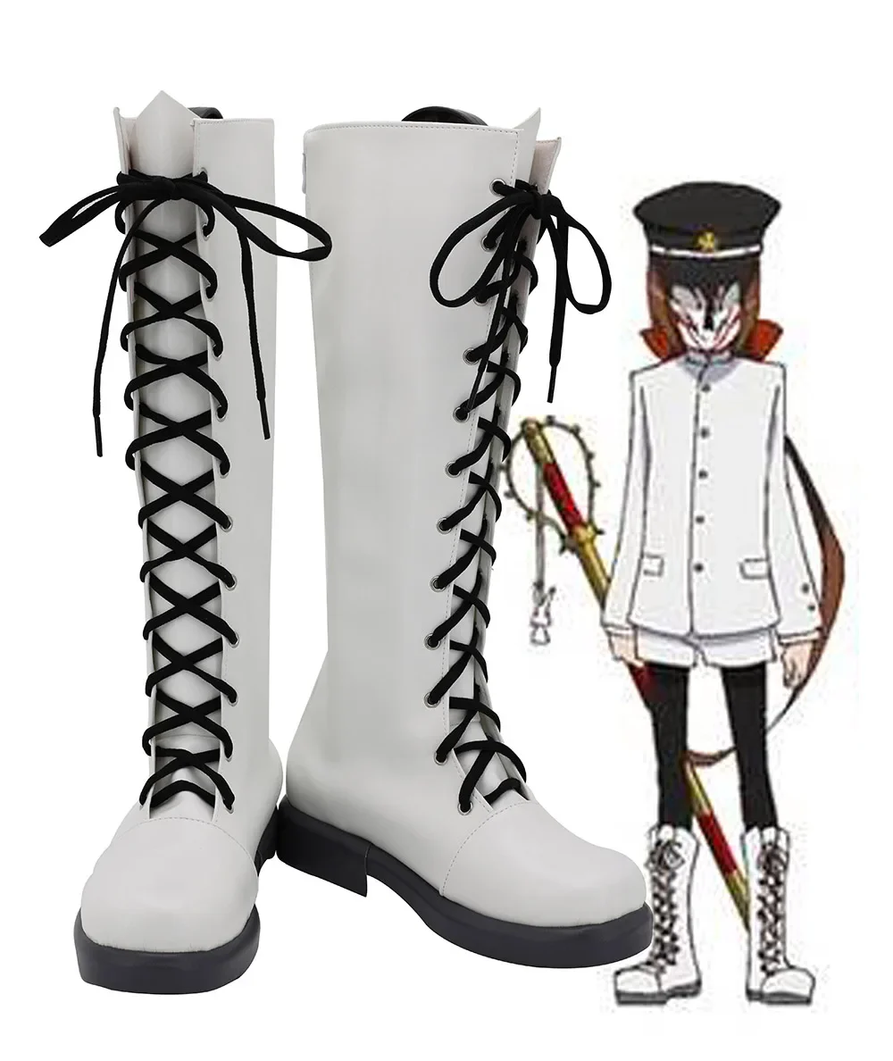 Anime Kyousogiga Inari Cosplay Boots White Shoes Custom Made Any Size