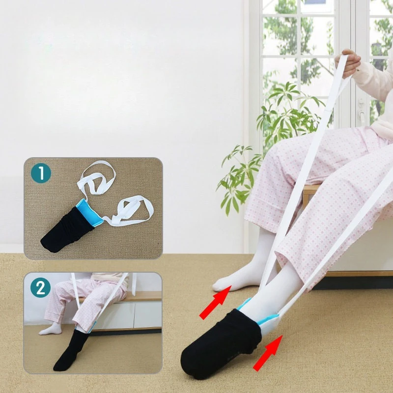 Calcetines para personas mayores, calcetines de apoyo para el cuidado en el hogar, para mujeres embarazadas, personas discapacitadas que no se doblan, ayuda para vestirse para personas mayores