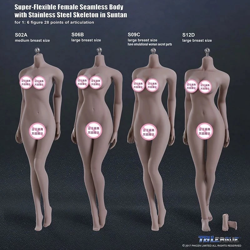 TBLeague S09C S12D S06B S02A 1/6 Middle Large Bust Suntan Skin Super Flexible Female Seamless Body 12'' Action Figure Model