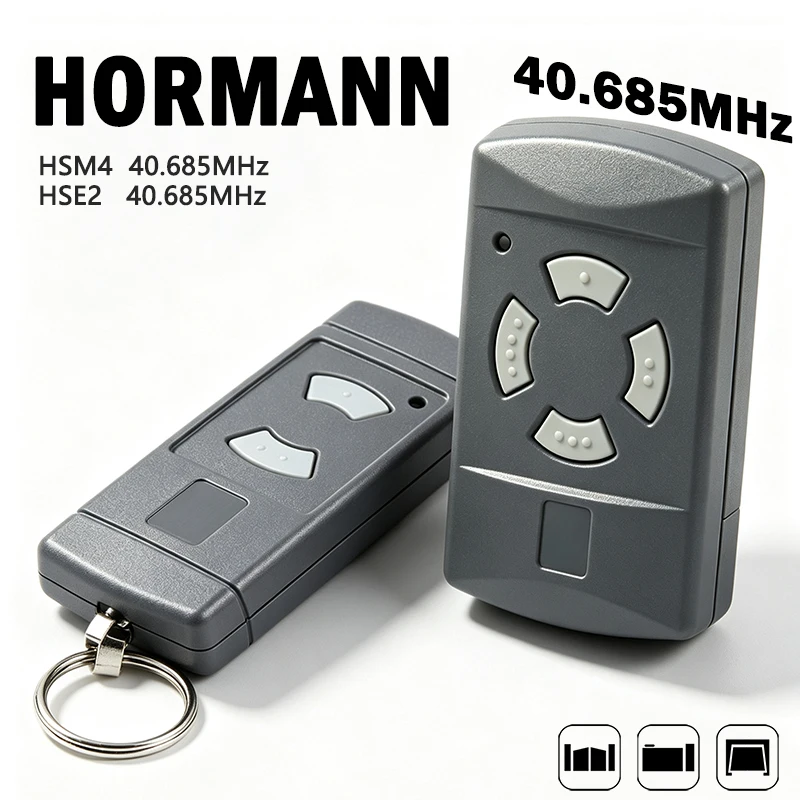 40.685MHz HORMANN HSE2 HSM4 HSE4 HSM2 HS2 HS4 ​HSE2-40 Grey Button40MHz Fixed Code Garage Door / Gate Remtoe Control Opener