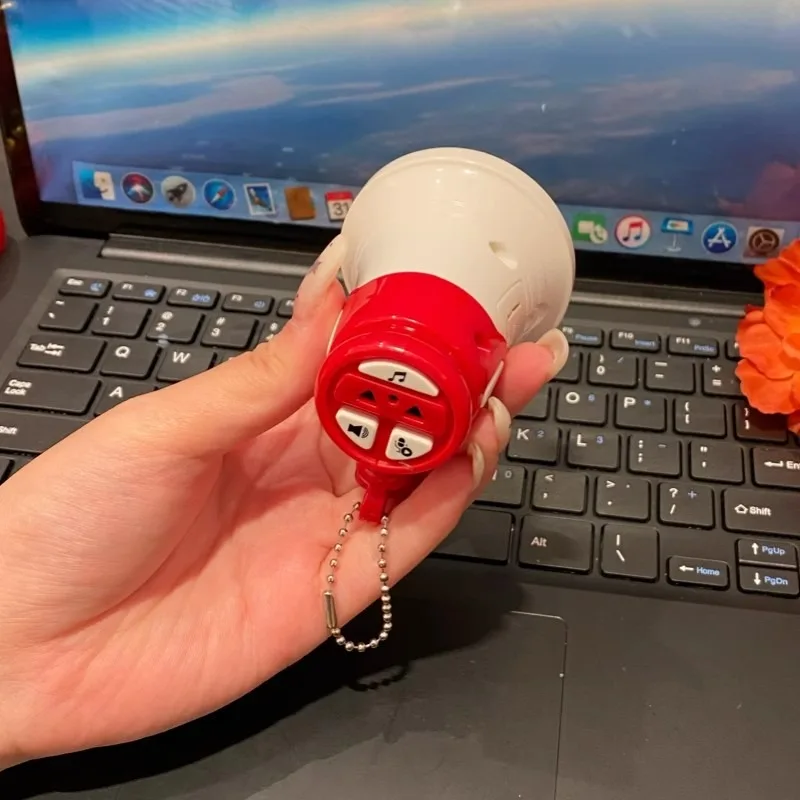 جديد قابل للتسجيل مكبر صوت صغير مكبر الصوت يده مع مفتاح سلسلة لعبة قلادة مكبر الصوت الضغط معلقة حلية Keyrings