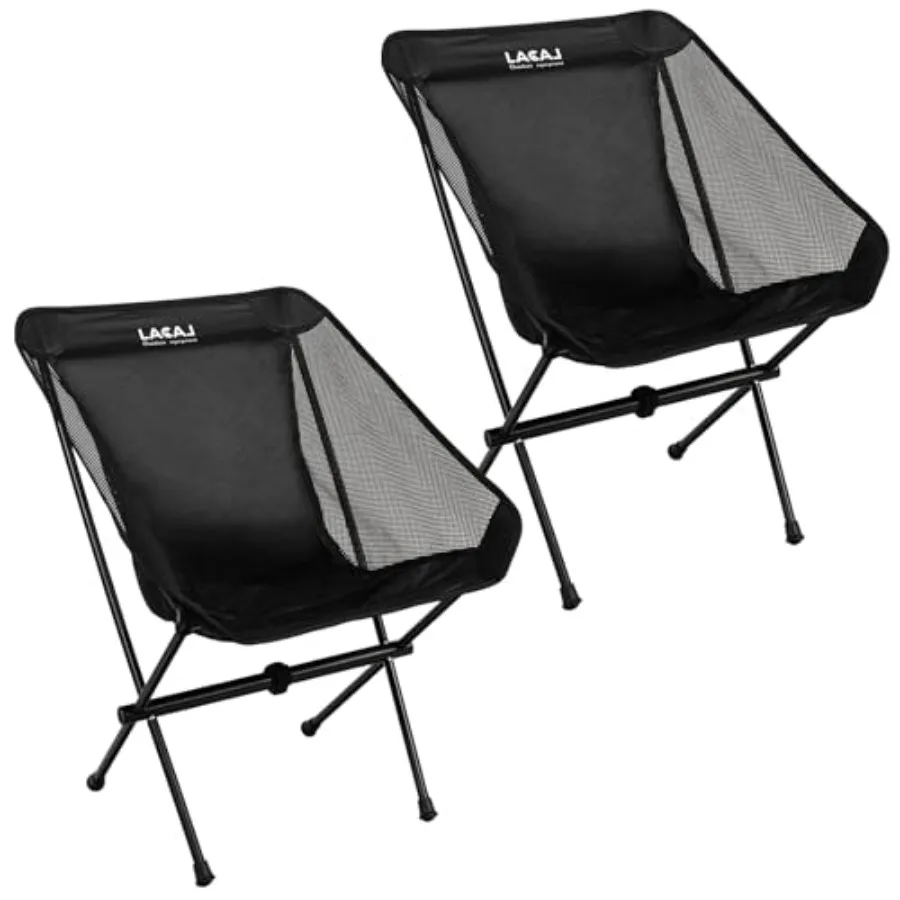 

Ultra-Light Folding Camping Chair for Outdoor Use, All-Aluminum Frame, Black, Super Breathable Fabric Compact Storage