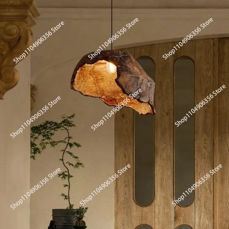 for Style wabi-silent wind  restaurant Bar Tea room Zen cafe Art creative modeling Dead lotus lamps Resin ornament