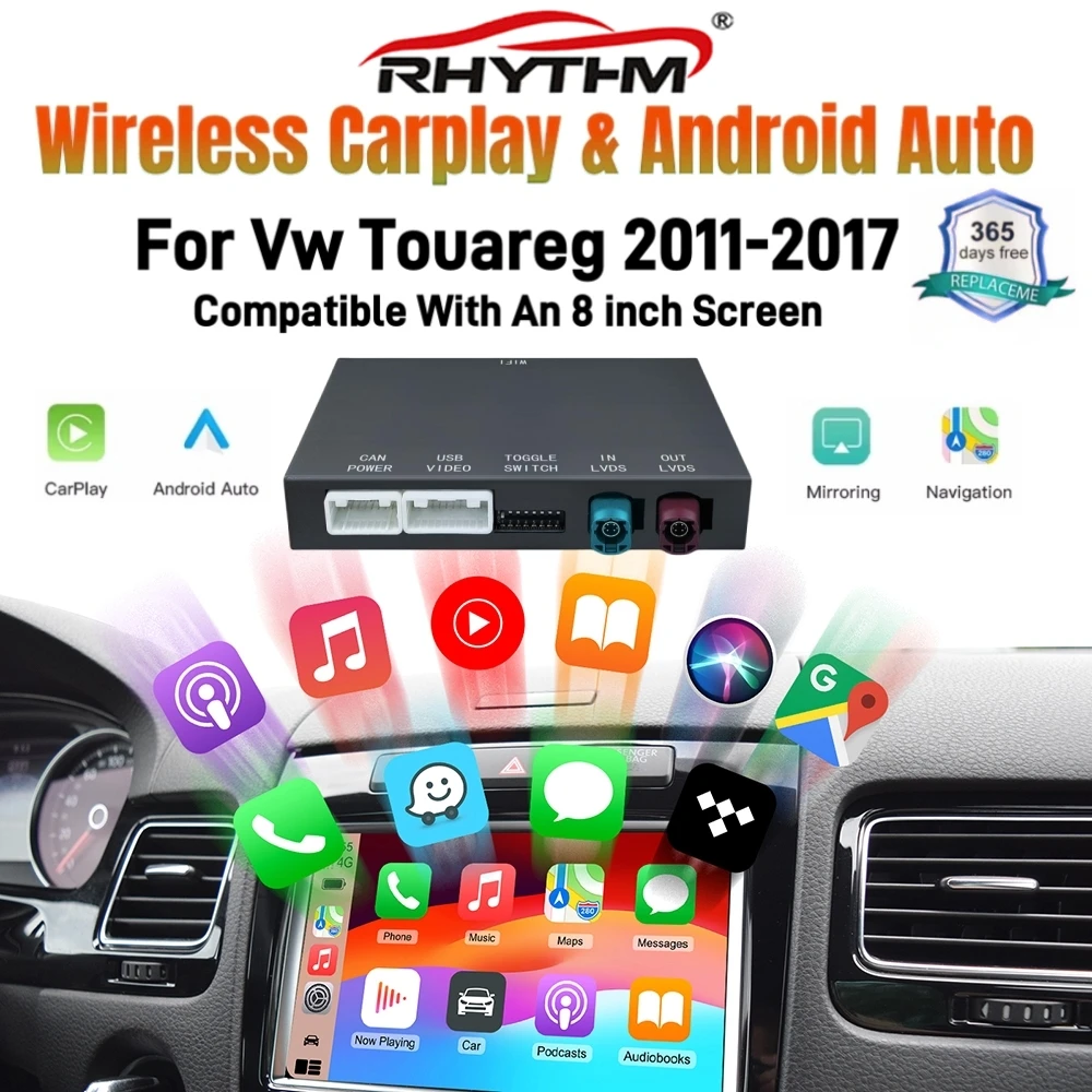 Wireless Carplay Android Auto for Volkswagen Touareg With 8-inch Screen RNS850 2011-2017 Mirroring Car Play AirPlay Multimedia image 3
