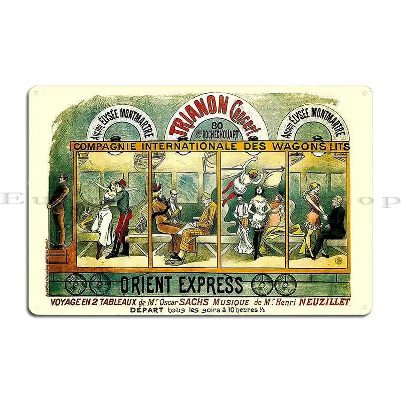 Orient Express Vintage Railway Line Advertising Print Metal Sign Living Room Poster Bar Garage Print Tin Sign Poster